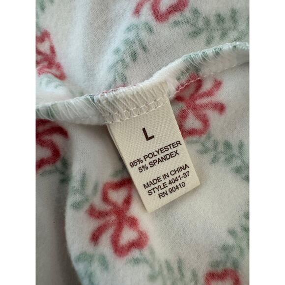 NWT Laura Ashley Christmas Trellis Holly and Bows 2 pc Pajamas Set Size LG $58 - Picture 5 of 6